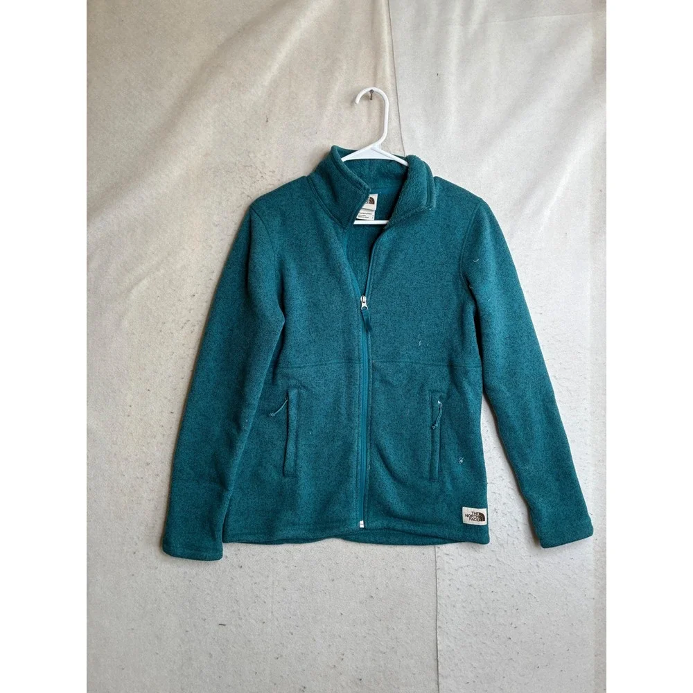 The North Face Womens Crescent Full Zip Fleece Jacket Teal Heather Small 7784